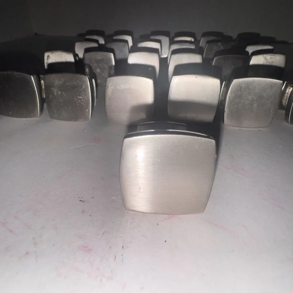 Lot 25 Satin Nickel Square Cabinet Drawer Knobs Modern Kitchen Pull Handles